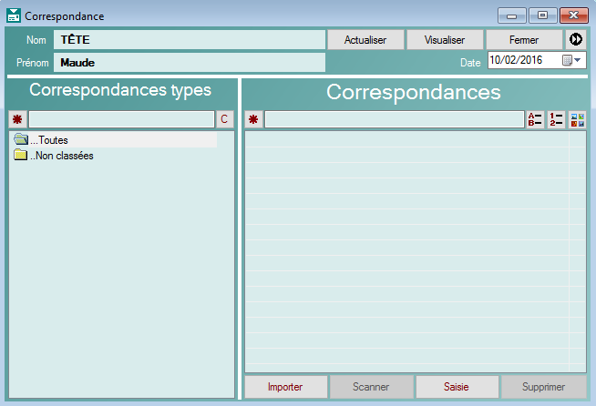 Interface FISImed Correspondance